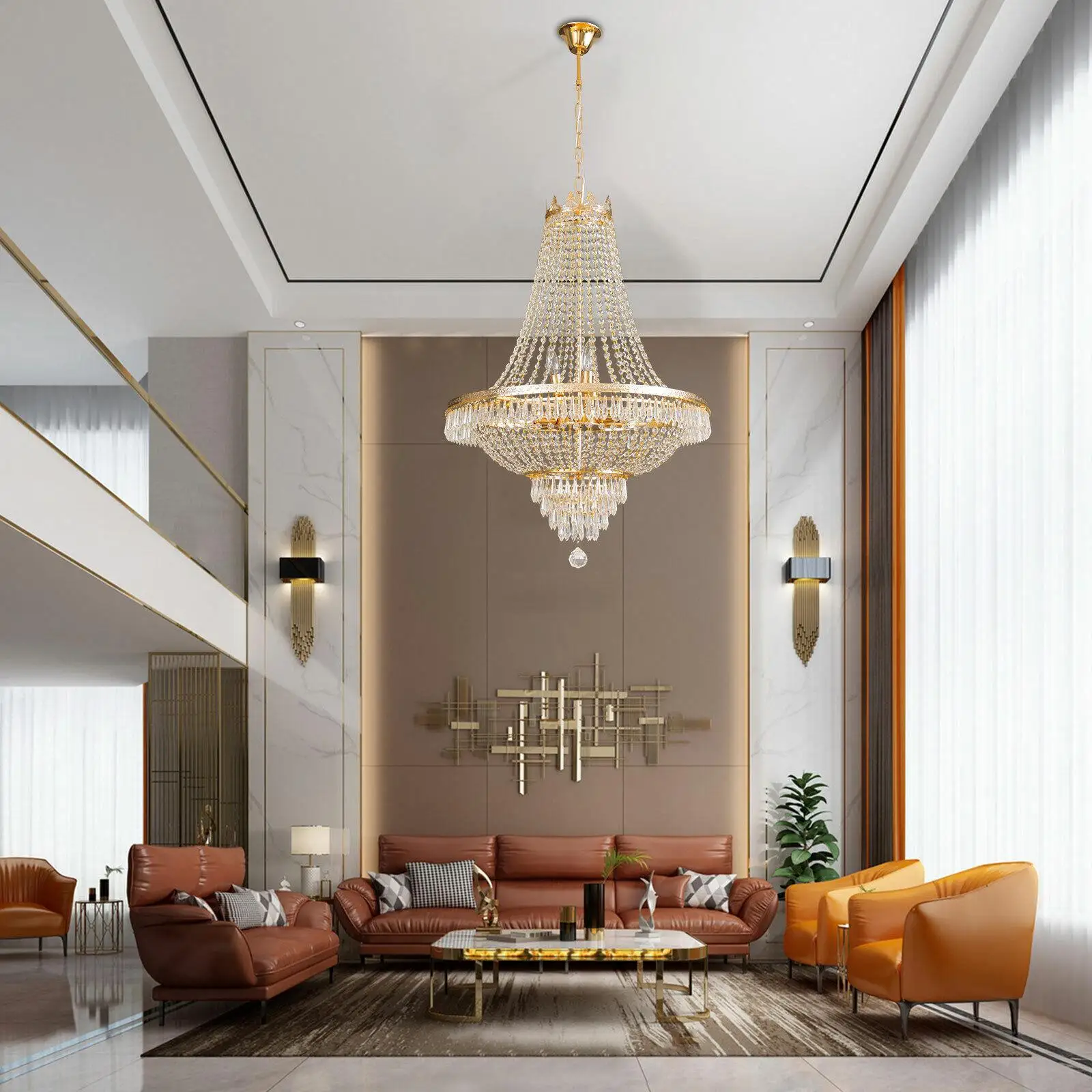 Modern Gold Crystal Chandelier, H 30" x D 24" Luxury Crystal Chandeliers for Entryway, Bedroom Light Fixture Pendant Light
Modern Gold Crystal Chandelier, H 30" x D 24" Luxury Crystal Chandeliers for Entryway, Bedroom Light Fixture Pendant Light