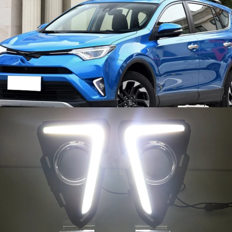 Pair of dual color with yellow streamer turn signal daytime running lights for toyota rav4 2016-2018 led drl fashion design
Pair of dual color with yellow streamer turn signal daytime running lights for toyota rav4 2016-2018 led drl fashion design