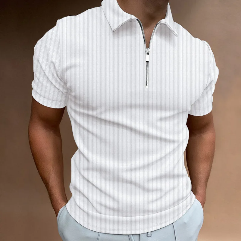 New Summer Cotton Zip Lapel Polo Shirt Casual Sports Thin Striped Men's Polo Shirt T-Shirt
New Summer Cotton Zip Lapel Polo Shirt Casual Sports Thin Striped Men's Polo Shirt T-Shirt