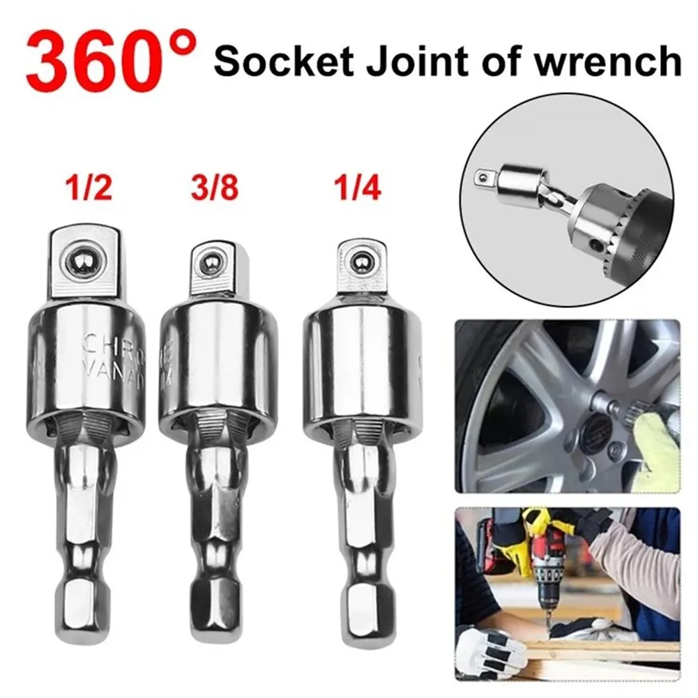 3pcs Electric Drill Socket Adapter For Impact Driver With Hex Shank To Square Socket Drill Bit Rotatable Extension 1/4" 3/8" 1/2
3pcs Electric Drill Socket Adapter For Impact Driver With Hex Shank To Square Socket Drill Bit Rotatable Extension 1/4" 3/8" 1/2