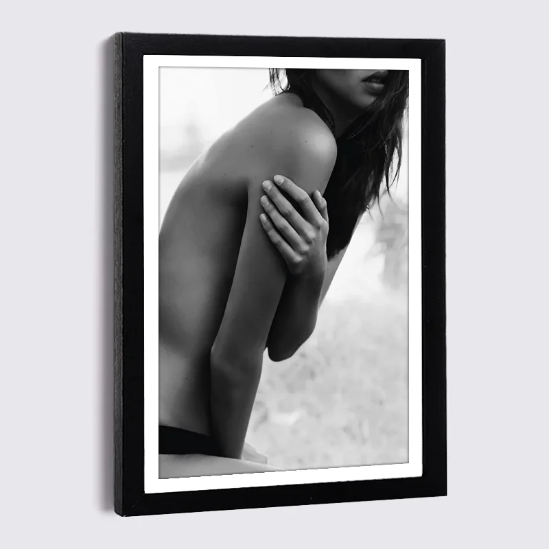 

Nordic Sexy Woman Canvas Painting Photo Frames 5" 7" 8" Black Picture Frame Modern Art Luxury Photo Wall Home Decor Wooden Frame