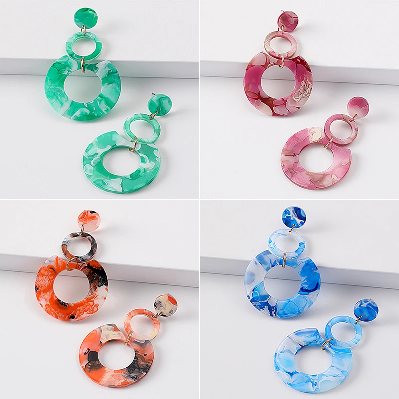 Creative Multicolor Round Acrylic Earrings for Women Fashion Multilayer Long Resin Dangle Earring Female Party Vacation Jewelry
Creative Multicolor Round Acrylic Earrings for Women Fashion Multilayer Long Resin Dangle Earring Female Party Vacation Jewelry