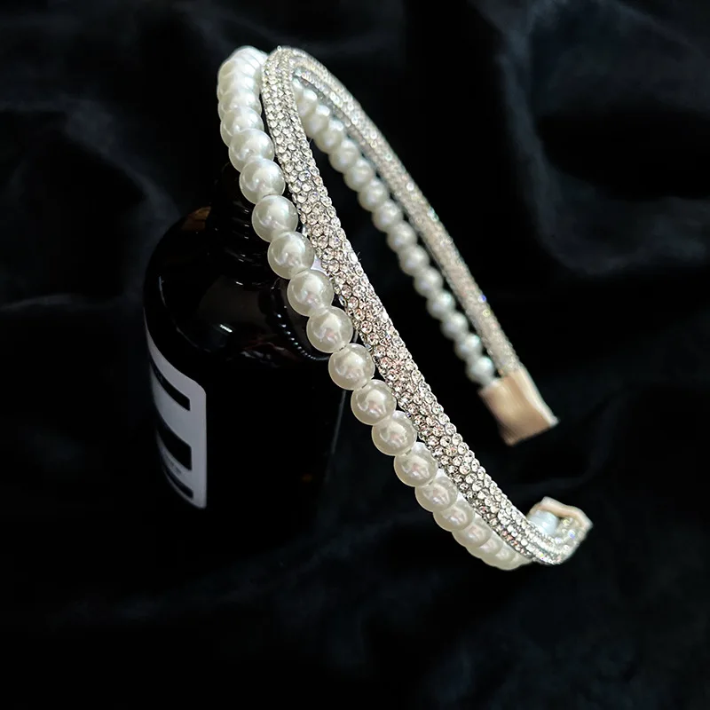 Double Pearl Headbands For Women Korean Fashion Hair Accessories Rhinestone Bridal Wedding Hairbands Makeup Hoop Bow Bands
Double Pearl Headbands For Women Korean Fashion Hair Accessories Rhinestone Bridal Wedding Hairbands Makeup Hoop Bow Bands