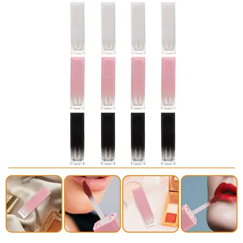 

12pcs Empty Transparent Lipgloss Packing Containers Cosmetic Lip Glaze Tubes Lip Gloss Refillable Bottle Lip Balm Making Kit