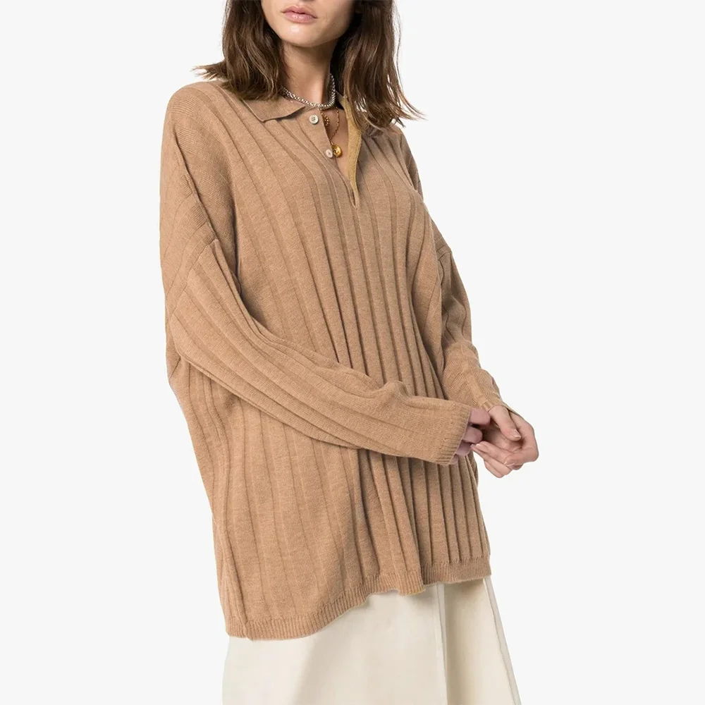 【Have lable】Tot**e classic all-match polo collar loose temperament long-sleeved wool sweater 2116
【Have lable】Tot**e classic all-match polo collar loose temperament long-sleeved wool sweater 2116