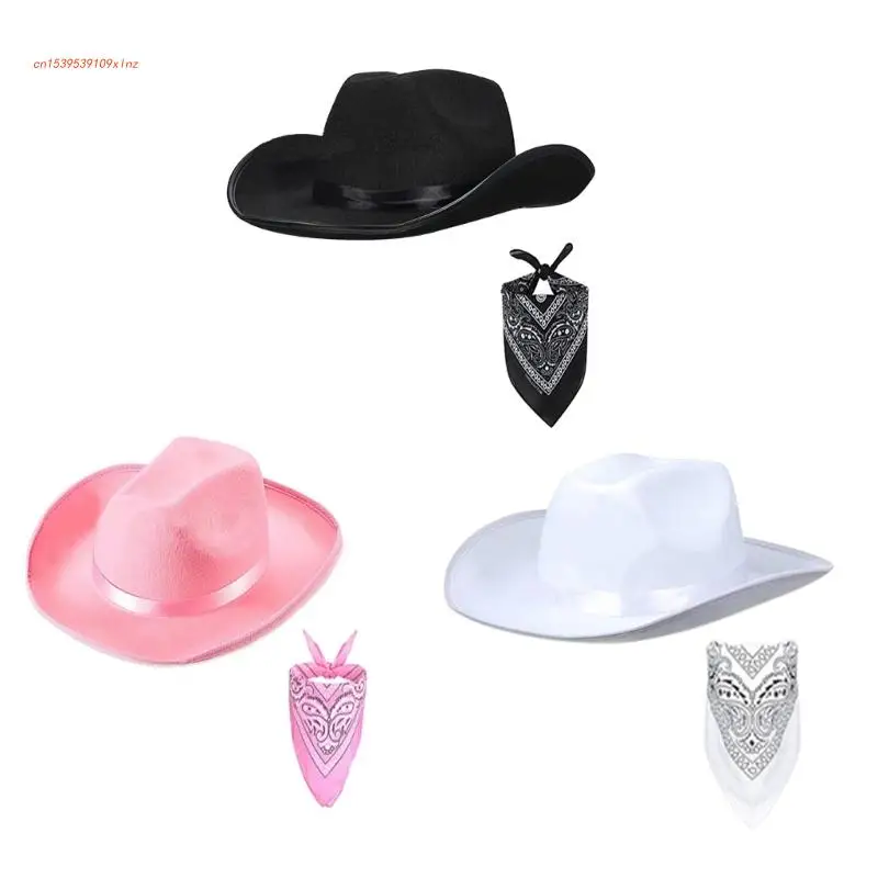 Western Cowgirl Hat Set for Adult Cowboy Hat and Fashion Bandana Scarf Fit Most Women Men Teens for Theme Party
Western Cowgirl Hat Set for Adult Cowboy Hat and Fashion Bandana Scarf Fit Most Women Men Teens for Theme Party