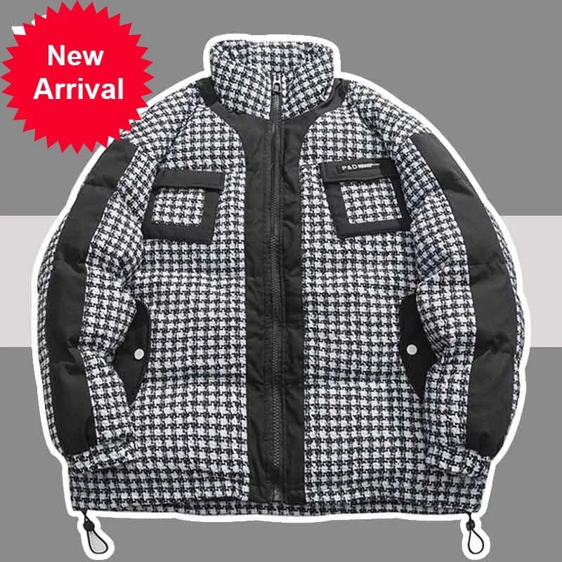 Men Winter Padded Jackets Women High Street Stand Collar Thick Parka Plaid Woolen Patchwork Parkas Hip Hop Oversized Warm Jacket
Men Winter Padded Jackets Women High Street Stand Collar Thick Parka Plaid Woolen Patchwork Parkas Hip Hop Oversized Warm Jacket