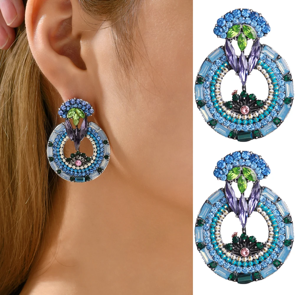 Ethnic Style Round Dangle Earring For Women Vintage Luxury Sparkly Crystal Drop Earrings Trendy Charm Pendant Party Jewelry Gift
Ethnic Style Round Dangle Earring For Women Vintage Luxury Sparkly Crystal Drop Earrings Trendy Charm Pendant Party Jewelry Gift