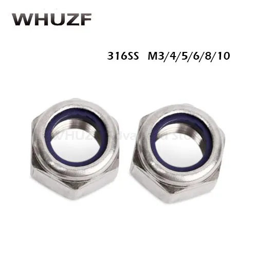 WHUZF Free Shipping M3 M4 M5 M6 M8 M10 M12 M16 316 stainless Steel Nylon Insert Hex Lock Nuts A4 Hexagon Nyloc Self Locking Nut
WHUZF Free Shipping M3 M4 M5 M6 M8 M10 M12 M16 316 stainless Steel Nylon Insert Hex Lock Nuts A4 Hexagon Nyloc Self Locking Nut