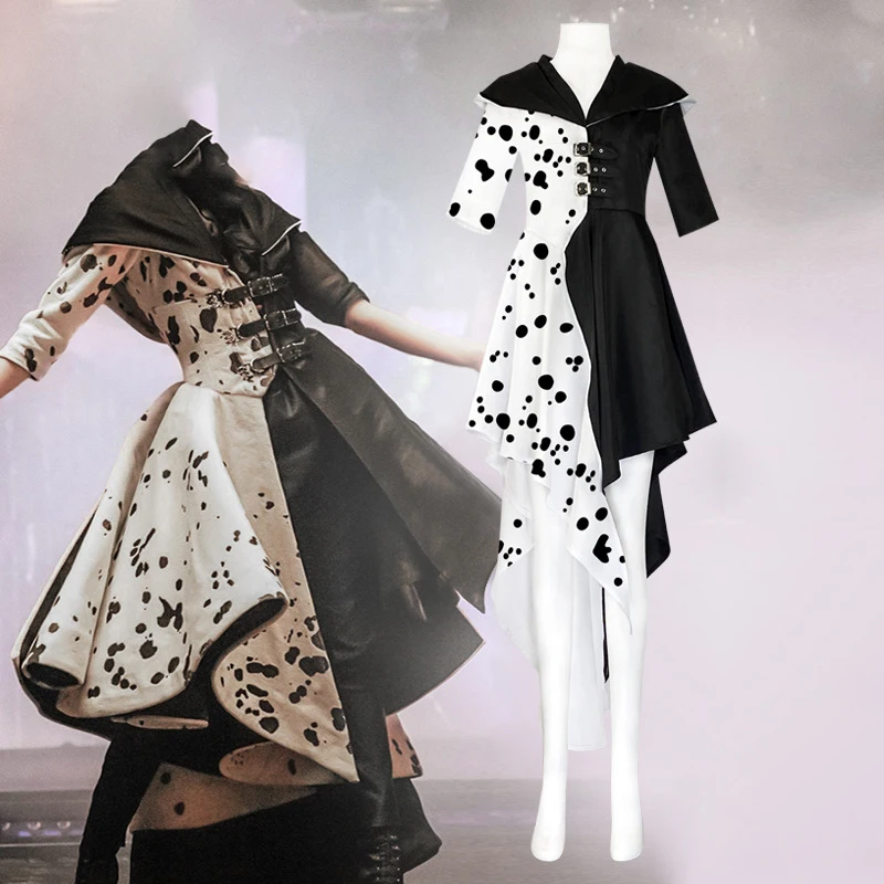 New Movie Evil Madame Cruella De Vil Costume Women Cosplay Gown Black White Maid Dress Halloween Party Fancy Dress
New Movie Evil Madame Cruella De Vil Costume Women Cosplay Gown Black White Maid Dress Halloween Party Fancy Dress