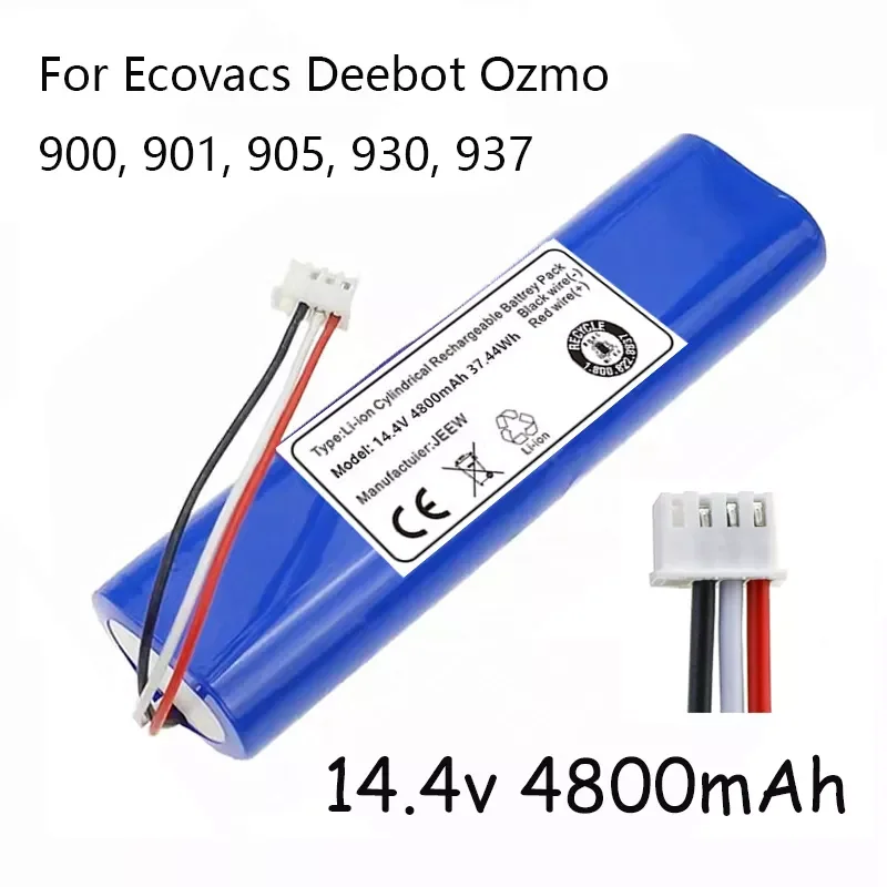 2023NEW Free shipping 100% New 14.4V 4800mAh Robot Vacuum Cleaner Battery Pack for Ecovacs Deebot Ozmo 900 901 905 930 937
2023NEW Free shipping 100% New 14.4V 4800mAh Robot Vacuum Cleaner Battery Pack for Ecovacs Deebot Ozmo 900 901 905 930 937