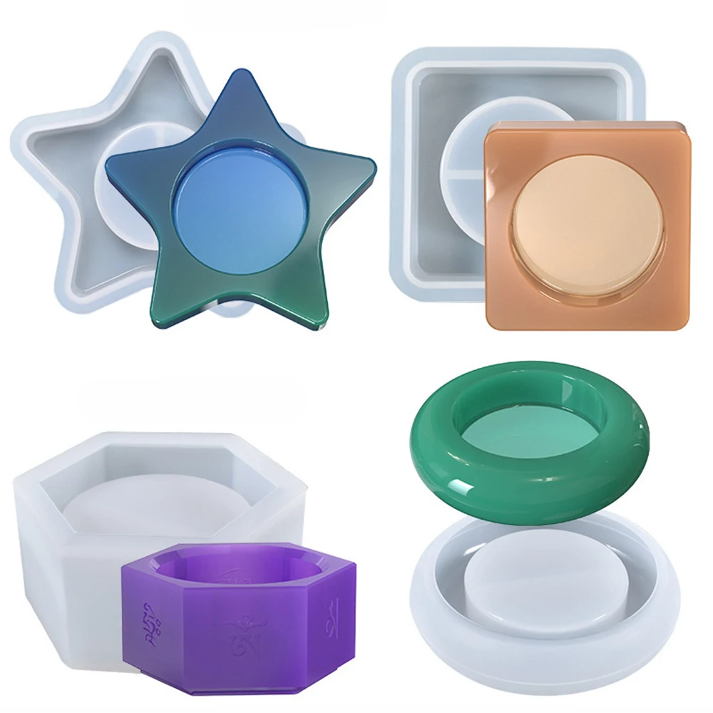 New Five-Pointed Star Candlestick Epoxy Resin Mold Diy Candle Holder Mould Heart Square Uv Crystal Crafts Home Decorating Tools
New Five-Pointed Star Candlestick Epoxy Resin Mold Diy Candle Holder Mould Heart Square Uv Crystal Crafts Home Decorating Tools