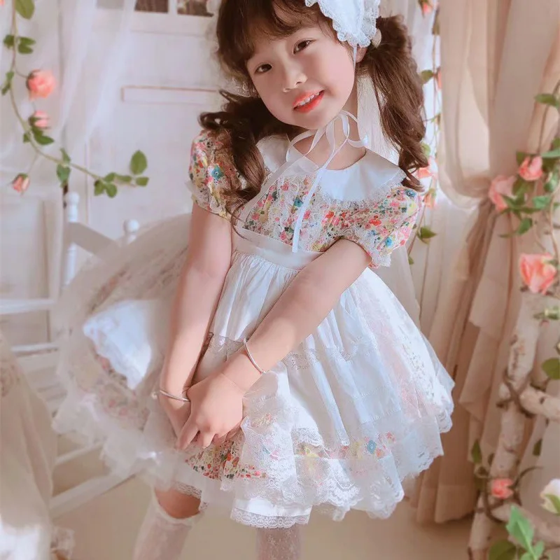 Baby Girls 2022 Summer Spanish Lolita Princess Dress Children Floral Printed Birthday Party Ball Gown Kids Boutique Frocks y441
Baby Girls 2022 Summer Spanish Lolita Princess Dress Children Floral Printed Birthday Party Ball Gown Kids Boutique Frocks y441