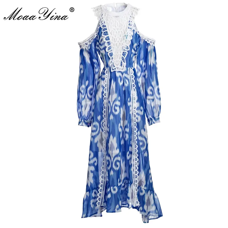 MoaaYina Fashion Runway dress Summer Women's Dress Lantern sleeve Hook flower hollow Blue Printed Holiday Party Elegant Dresses
MoaaYina Fashion Runway dress Summer Women's Dress Lantern sleeve Hook flower hollow Blue Printed Holiday Party Elegant Dresses