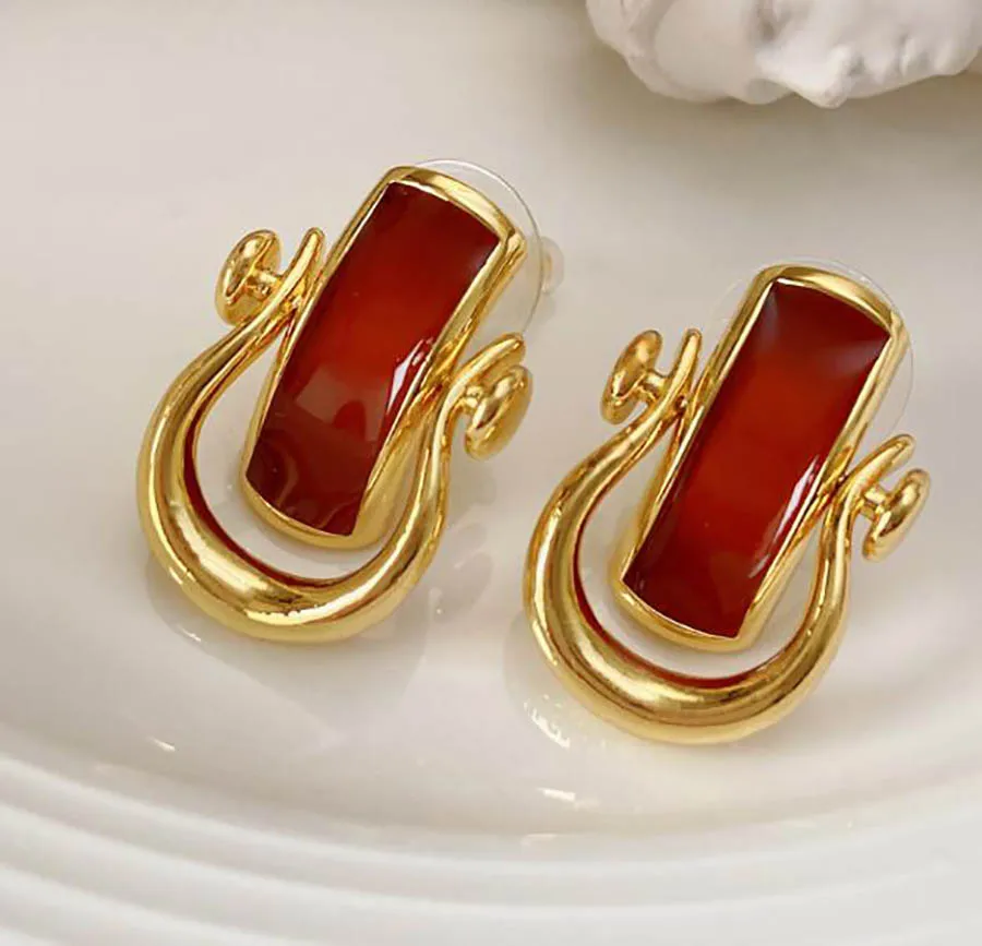 2022 new vintage horseshoe buckle earrings for women retro designer high-end ins red geometry classic ear jewelry
2022 new vintage horseshoe buckle earrings for women retro designer high-end ins red geometry classic ear jewelry
