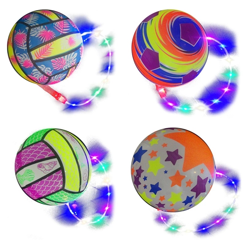 

LED Inflatable Ball Glow Up Kick Sports Ball Electric Ball Autistic Child Luminous Ball Toy Xmas Goodie Bag Filler P31B