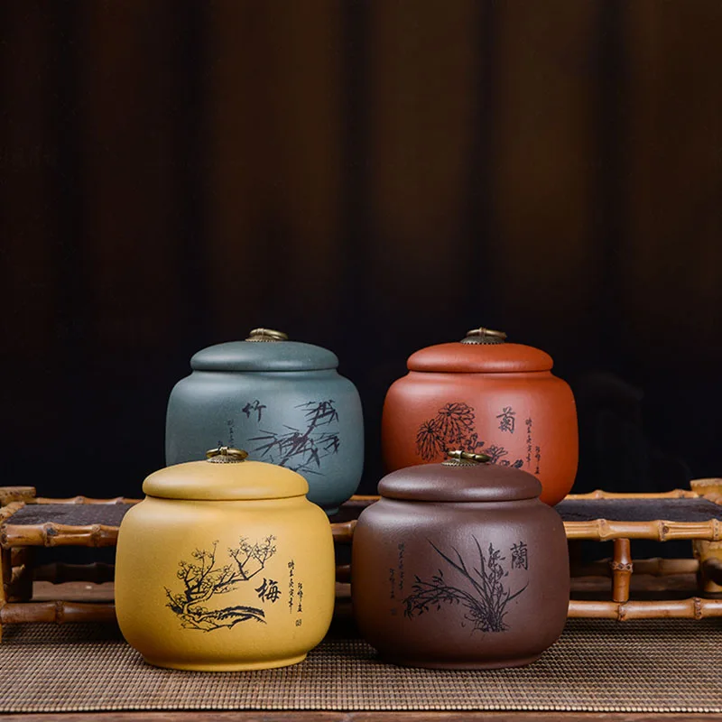 

Ceramic Jar Tea Box Organizer Porcelain Chinese Tea Box Small Cache Smell Proof Business Loose Boite The Kitchen Decor WSW35XP