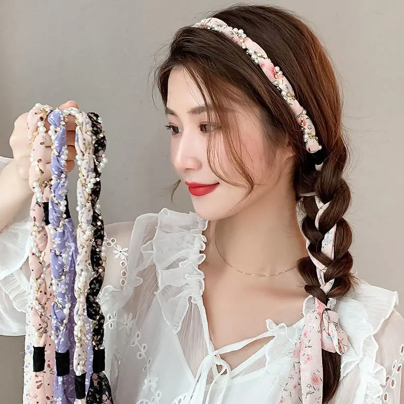 Summer Super fairy temperament Floral Long Ribbon Hairband Pearl Braided Headband Streamers Hair Hoop For Girls Hair Accessories
Summer Super fairy temperament Floral Long Ribbon Hairband Pearl Braided Headband Streamers Hair Hoop For Girls Hair Accessories