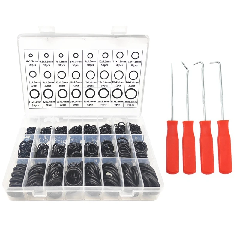 740Pcs NBR Seal Ring Kit Thickness 1.5Mm 2.4Mm 3.1Mm Nitrile Rubber NBR O-Ring Gasket Sealing Ring With 4 Tools
740Pcs NBR Seal Ring Kit Thickness 1.5Mm 2.4Mm 3.1Mm Nitrile Rubber NBR O-Ring Gasket Sealing Ring With 4 Tools