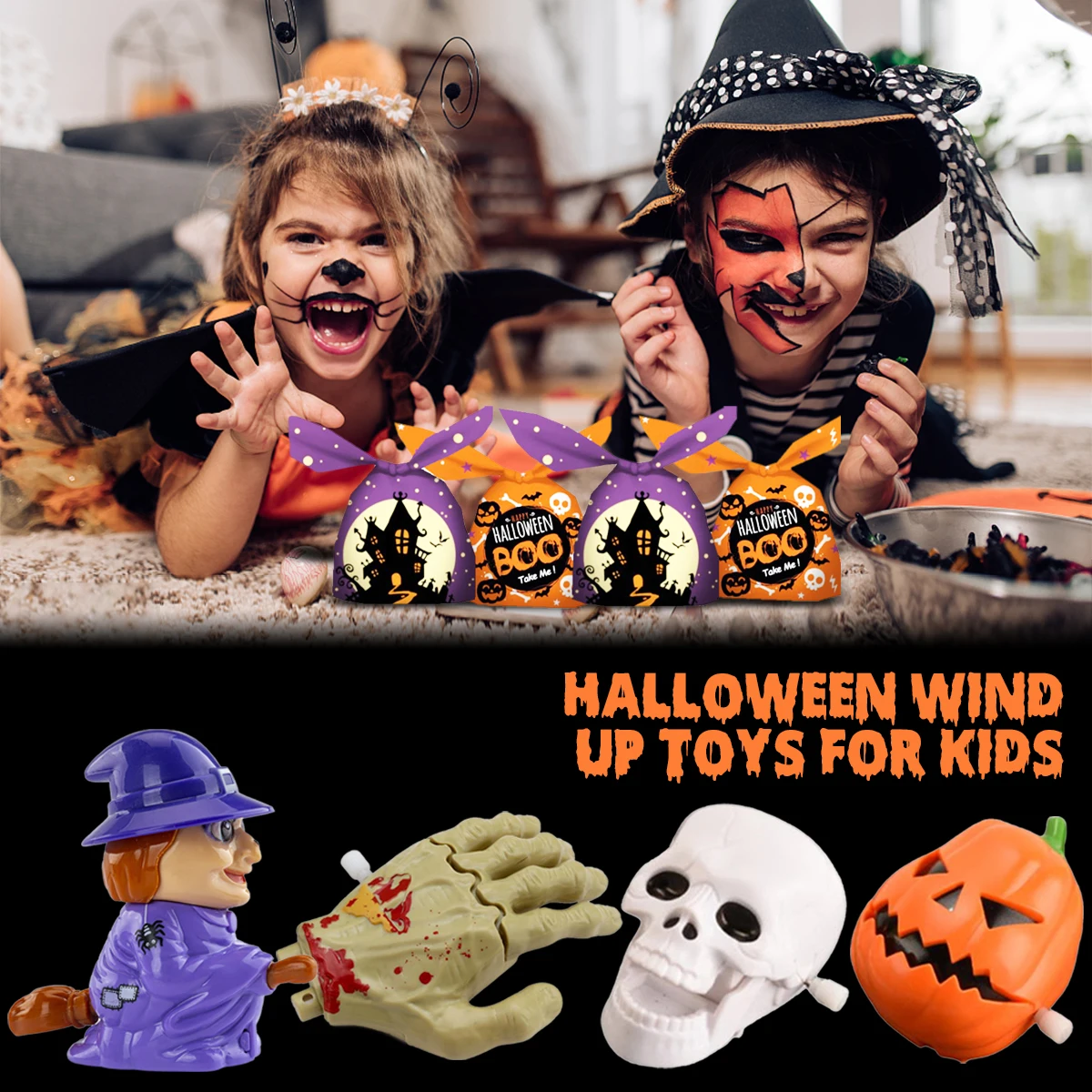4 Pcs Halloween Wind Up Toys Assorted Clockwork Toys Novelty Jumping and Walking Halloween Clockwork Toys for Kids Halloween
4 Pcs Halloween Wind Up Toys Assorted Clockwork Toys Novelty Jumping and Walking Halloween Clockwork Toys for Kids Halloween