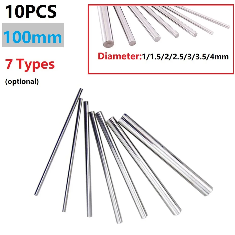 10Pcs Round Bar HSS 1/1.5/2/2.5/3/3.5/4mm 100mm High Wear Resistance High Bending Resistance For Carving Knives Bead Pin
10Pcs Round Bar HSS 1/1.5/2/2.5/3/3.5/4mm 100mm High Wear Resistance High Bending Resistance For Carving Knives Bead Pin