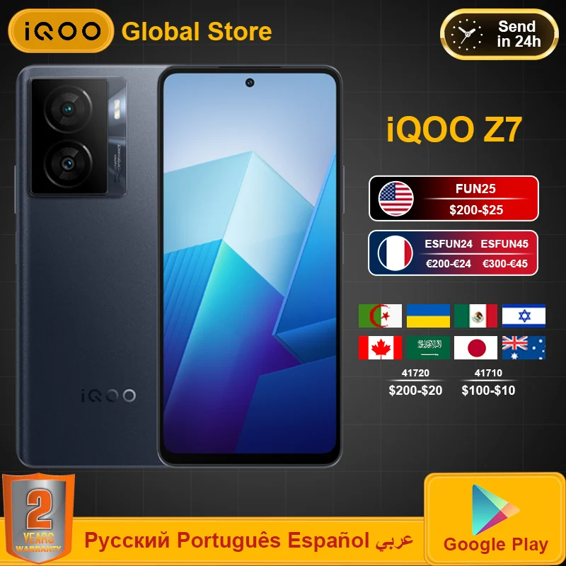 Смартфон vivo iQOO Z7, оригинальный телефон, телефон с экраном 782 дюйма, процессор Snapdragon 6,64G, камера 64 мп, аккумулятор 5000 мАч, мощность 120 Вт
Смартфон vivo iQOO Z7, оригинальный телефон, телефон с экраном 782 дюйма, процессор Snapdragon 6,64G, камера 64 мп, аккумулятор 5000 мАч, мощность 120 Вт