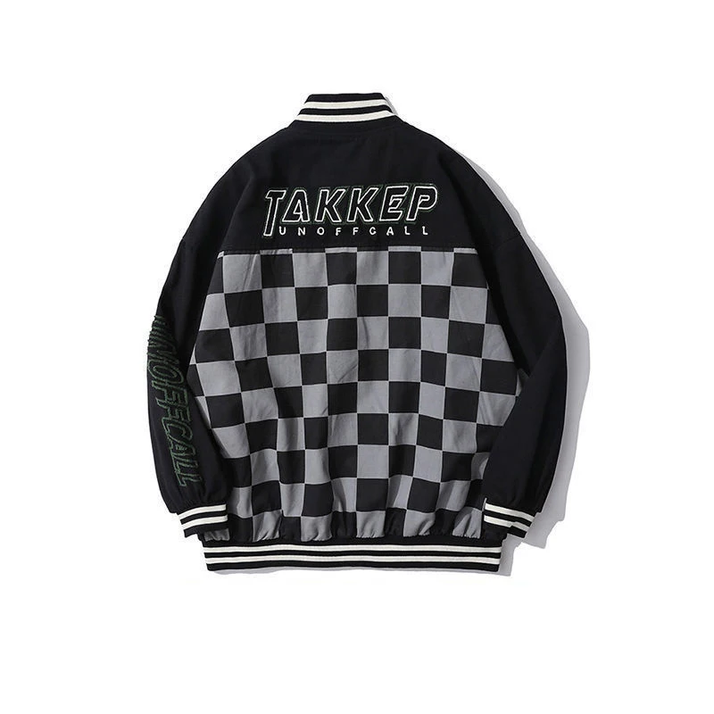 American Letter Embroidered Varsity Jacket Men's Motorcycle Bomb Street Plaid College Baseball Uniform Couple Casual Jacket Coat
American Letter Embroidered Varsity Jacket Men's Motorcycle Bomb Street Plaid College Baseball Uniform Couple Casual Jacket Coat