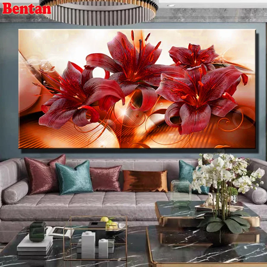 Full Square 5D Diamond Painting Large Red Lily Flowers Diamond Embroidery Cross Stitch Crafts Picture Of Rhinestone Mosaic Kit
Full Square 5D Diamond Painting Large Red Lily Flowers Diamond Embroidery Cross Stitch Crafts Picture Of Rhinestone Mosaic Kit
