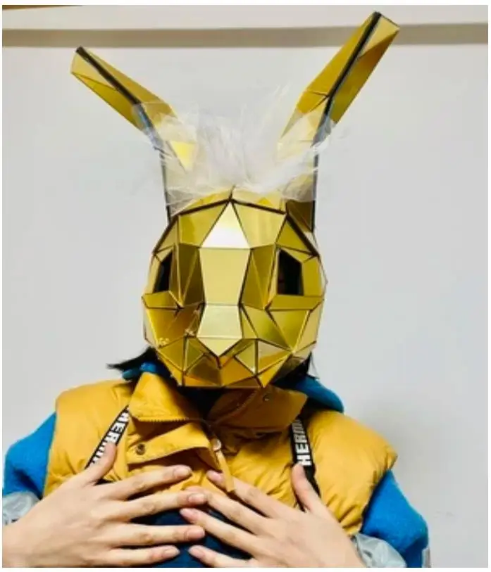 Easter cosplay party mirror glass full face mask Gold halloween bunny headgear silver rabbit headdress party decoration
Easter cosplay party mirror glass full face mask Gold halloween bunny headgear silver rabbit headdress party decoration