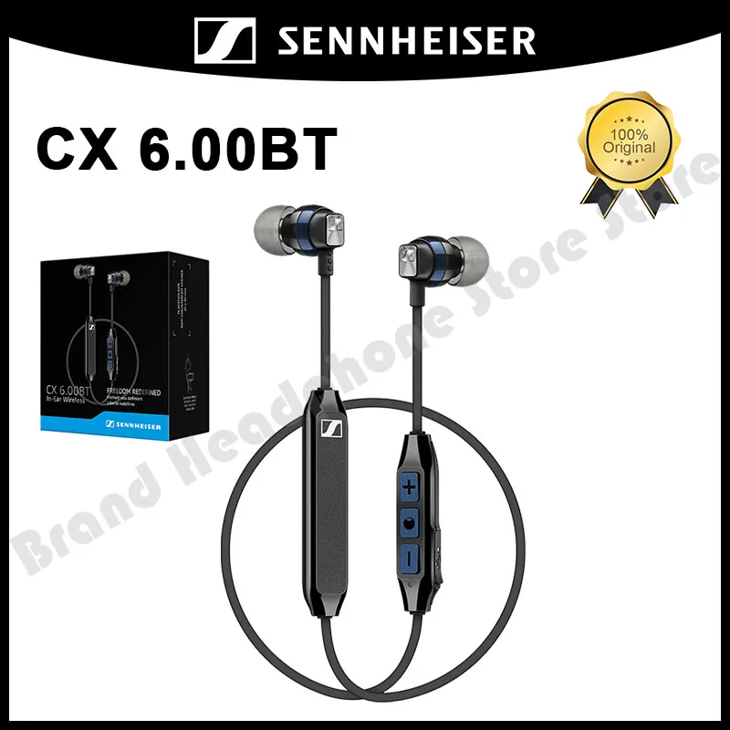 

Original Sennheiser CX 6.00BT Bluetooth Wireless Earphones In-Ear Stereo Earbuds Sports headset bluetooth Headphones