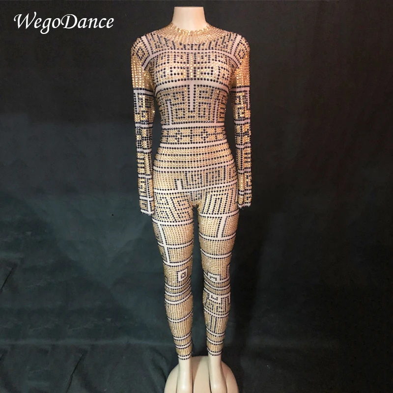 New Sexy Mesh See Through Rhinestones Bodysuit Sparkly Black Gold Stones Jumpsuit Rompers Stage Birthday Dance Wear Outfit
New Sexy Mesh See Through Rhinestones Bodysuit Sparkly Black Gold Stones Jumpsuit Rompers Stage Birthday Dance Wear Outfit