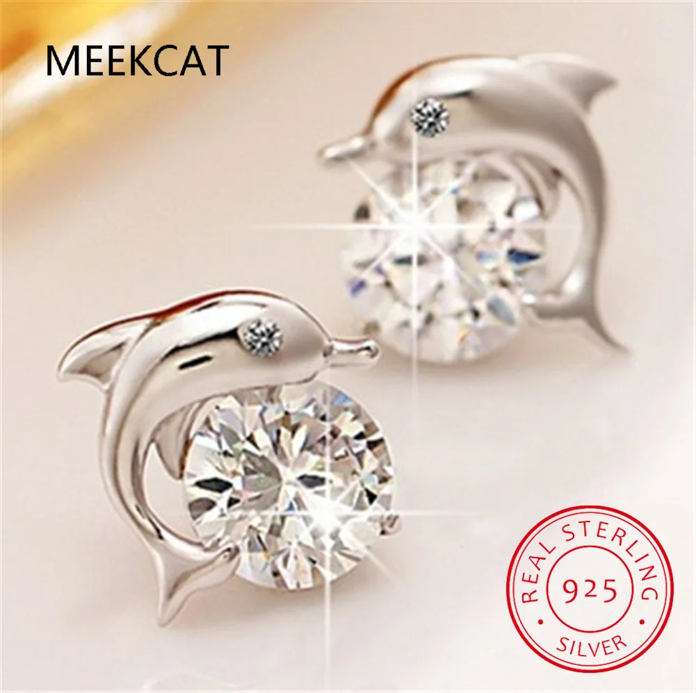925 Stering Silver Dolphin Earrings with Round Cubic Zirconia Fancy Women's Ear Accessories Cute Birthday Gift Fashion Jewelry
925 Stering Silver Dolphin Earrings with Round Cubic Zirconia Fancy Women's Ear Accessories Cute Birthday Gift Fashion Jewelry
