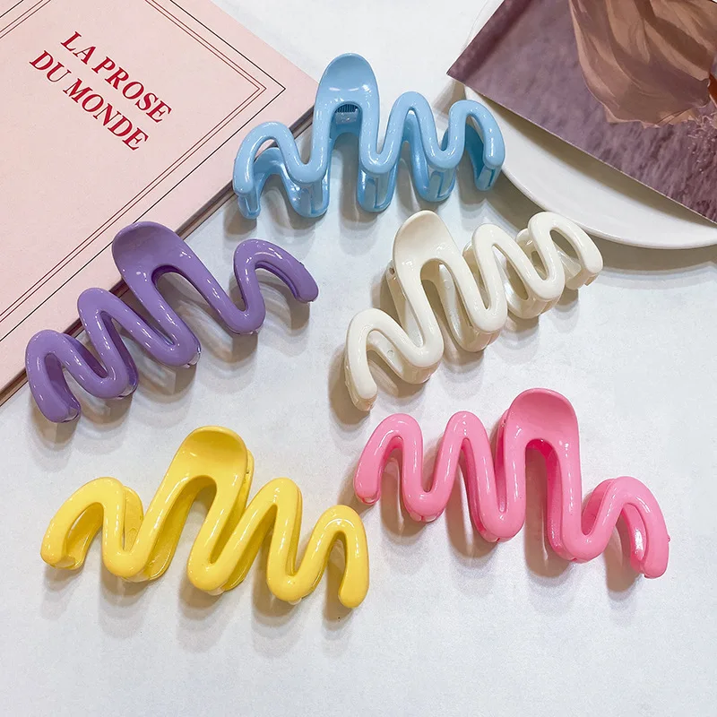 Fashion Solid Color Shark Clip Wave Cross Hair Claw Korean Elegant Geometric Grip Clip Acrylic Ponytail Clip Hair Accessories 
Fashion Solid Color Shark Clip Wave Cross Hair Claw Korean Elegant Geometric Grip Clip Acrylic Ponytail Clip Hair Accessories