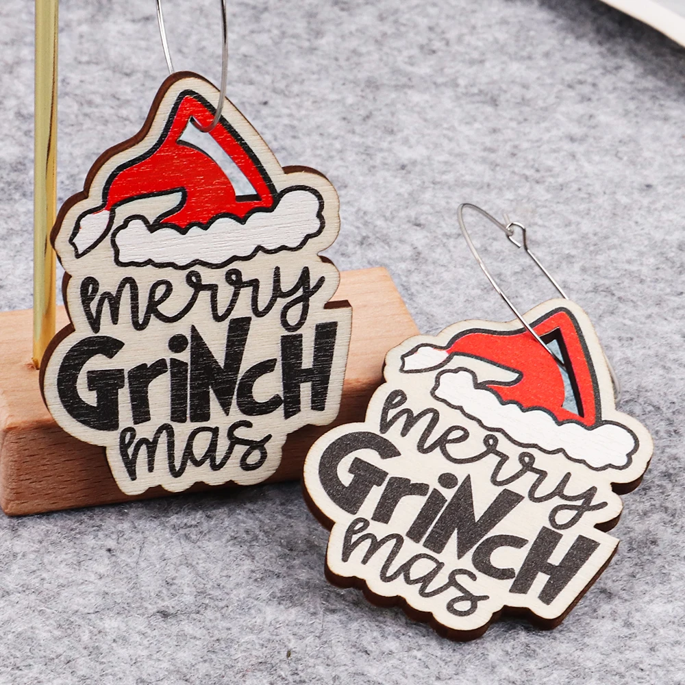 Christmas New Wooden Xmas Hat Drop Earrings for Women Cute Cartoon Print Wood Merry Grinchmas Dangle Earring Party Jewelry Gifts
Christmas New Wooden Xmas Hat Drop Earrings for Women Cute Cartoon Print Wood Merry Grinchmas Dangle Earring Party Jewelry Gifts