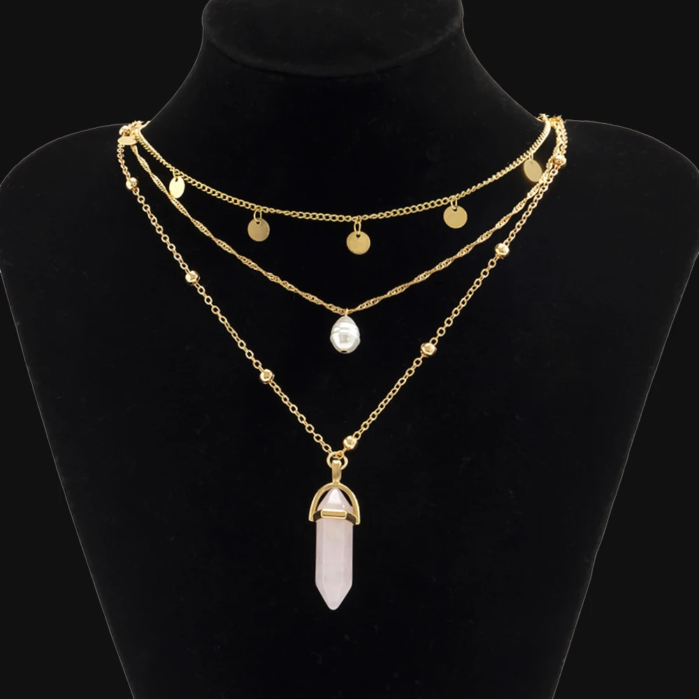 KunJoe Natural Crystal Pendant Necklace Gold Color Spacer Beads Link Chain Necklace for Charms Jewelry Women Men Street Party
KunJoe Natural Crystal Pendant Necklace Gold Color Spacer Beads Link Chain Necklace for Charms Jewelry Women Men Street Party
