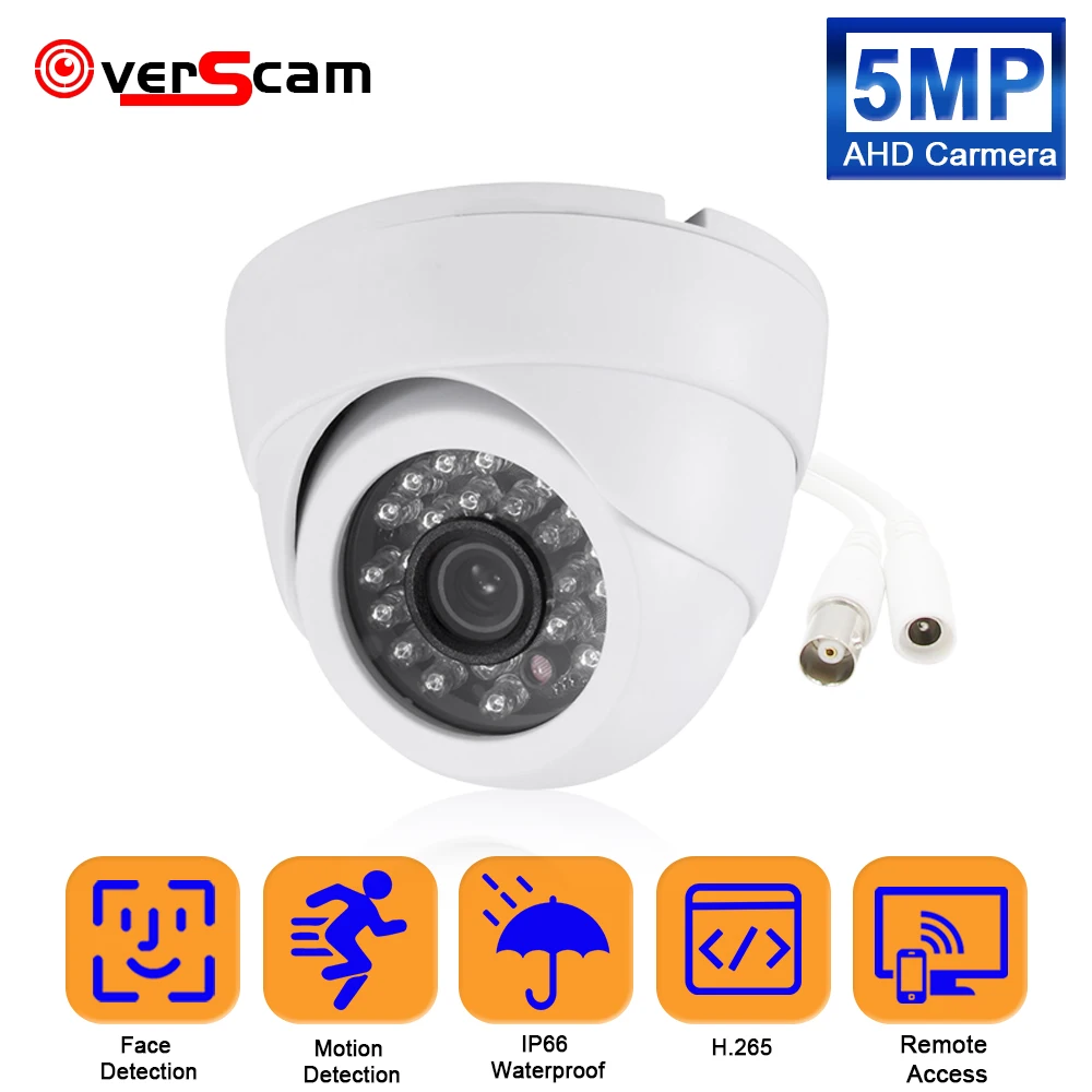 

5MP AHD Analog Dome Security Camera Outside Waterproof Face Detection CCTV Video Surveillance Camera BNC 1080P Monitoring Cam