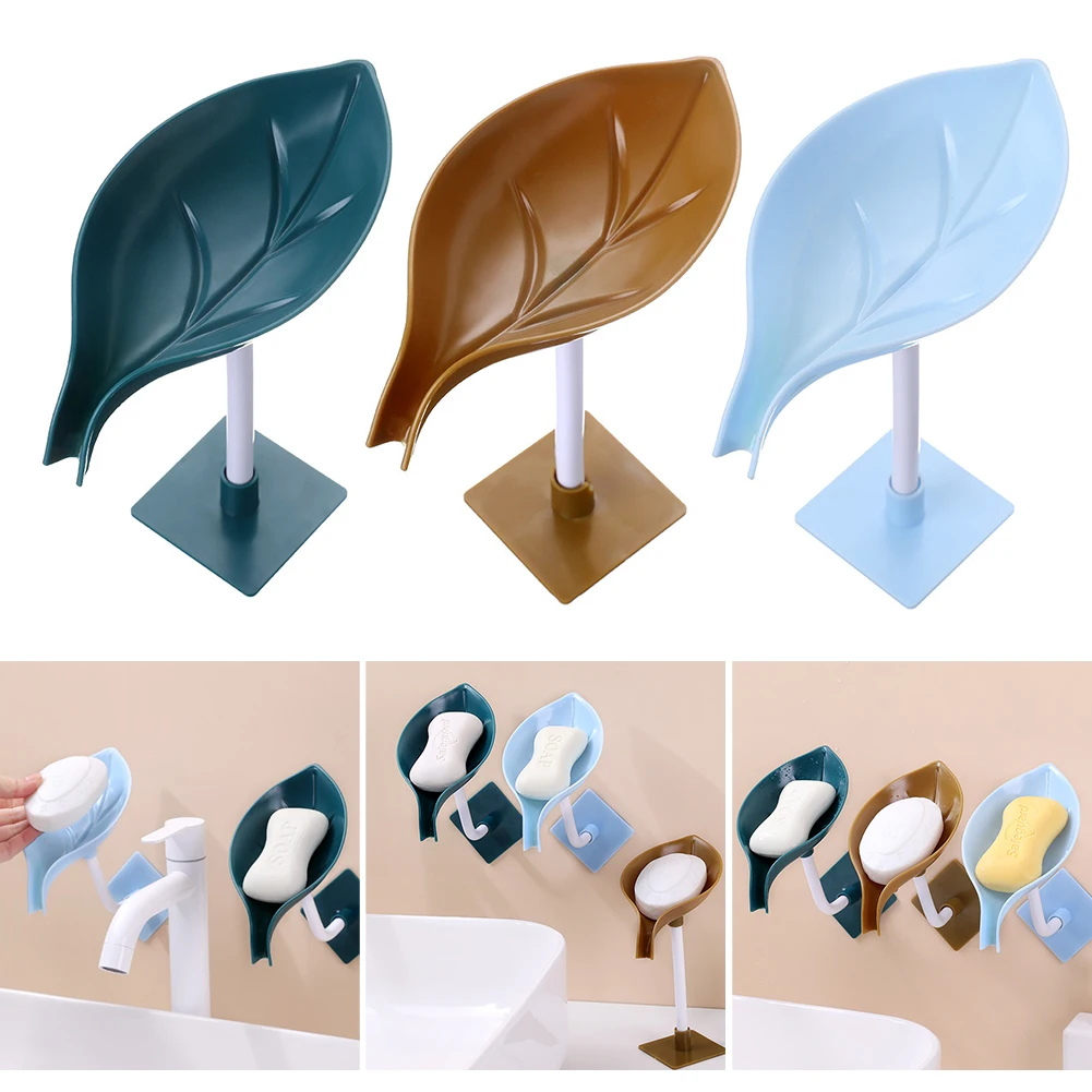 Soap Dish Holder with Drain Double-sided Adhesive Soap Dish Leaf Shape Self Draining Stop Creative Soap Tray for Shower Bathroom
Soap Dish Holder with Drain Double-sided Adhesive Soap Dish Leaf Shape Self Draining Stop Creative Soap Tray for Shower Bathroom