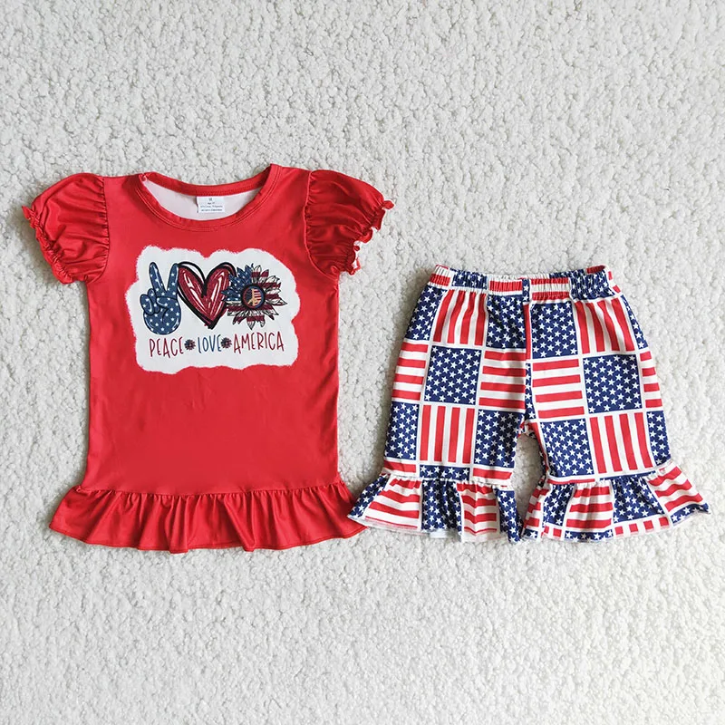 Оптовая продажа, детские красные летние костюмы RTS P eace Love America, детская одежда из 2 предметов, наряд для девочек 4 июля, наборы
Оптовая продажа, детские красные летние костюмы RTS P eace Love America, детская одежда из 2 предметов, наряд для девочек 4 июля, наборы