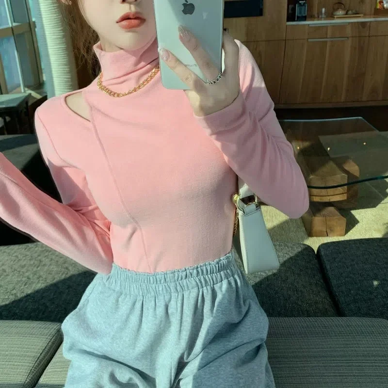 Women T Shirt Warm Velvet Pullovers Tops Winter Warm Turtleneck Long Sleeve Tshirt High Collar Bottoming Slim T-shirt
Women T Shirt Warm Velvet Pullovers Tops Winter Warm Turtleneck Long Sleeve Tshirt High Collar Bottoming Slim T-shirt