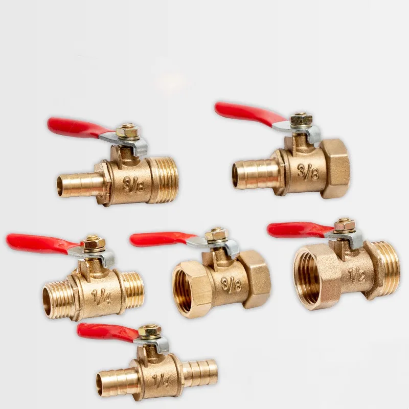 Brass Ball Valve 1/8" 1/4'' 3/8'' 1/2'' Water Oil Air Gas Fuel Line Shutoff Mini Ball Valve Brass Hose Barb Connector
Brass Ball Valve 1/8" 1/4'' 3/8'' 1/2'' Water Oil Air Gas Fuel Line Shutoff Mini Ball Valve Brass Hose Barb Connector