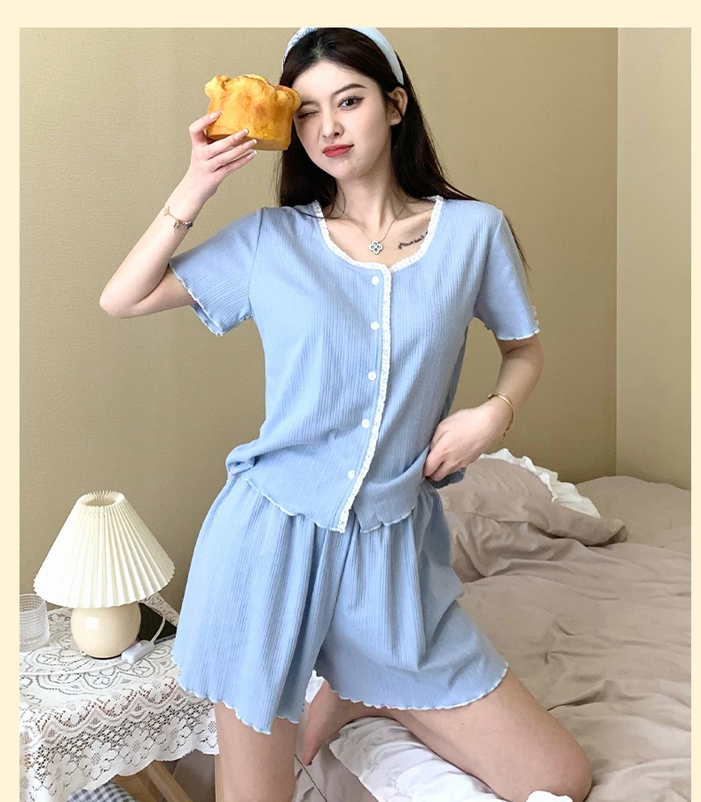 Cotton Sleepwear Korean Pajamas for Women Summer 2023 Pijama Cherry Print Pyjamas Female Set Woman 2 Piece Cute Loungewear
Cotton Sleepwear Korean Pajamas for Women Summer 2023 Pijama Cherry Print Pyjamas Female Set Woman 2 Piece Cute Loungewear