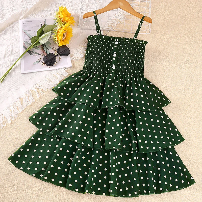 Girls Suspenders Dot Dress Summer 4-11Y Young Children Sleeveless Clothing Cute Casual Robe Kids Layered Princess Party Dresses
Girls Suspenders Dot Dress Summer 4-11Y Young Children Sleeveless Clothing Cute Casual Robe Kids Layered Princess Party Dresses