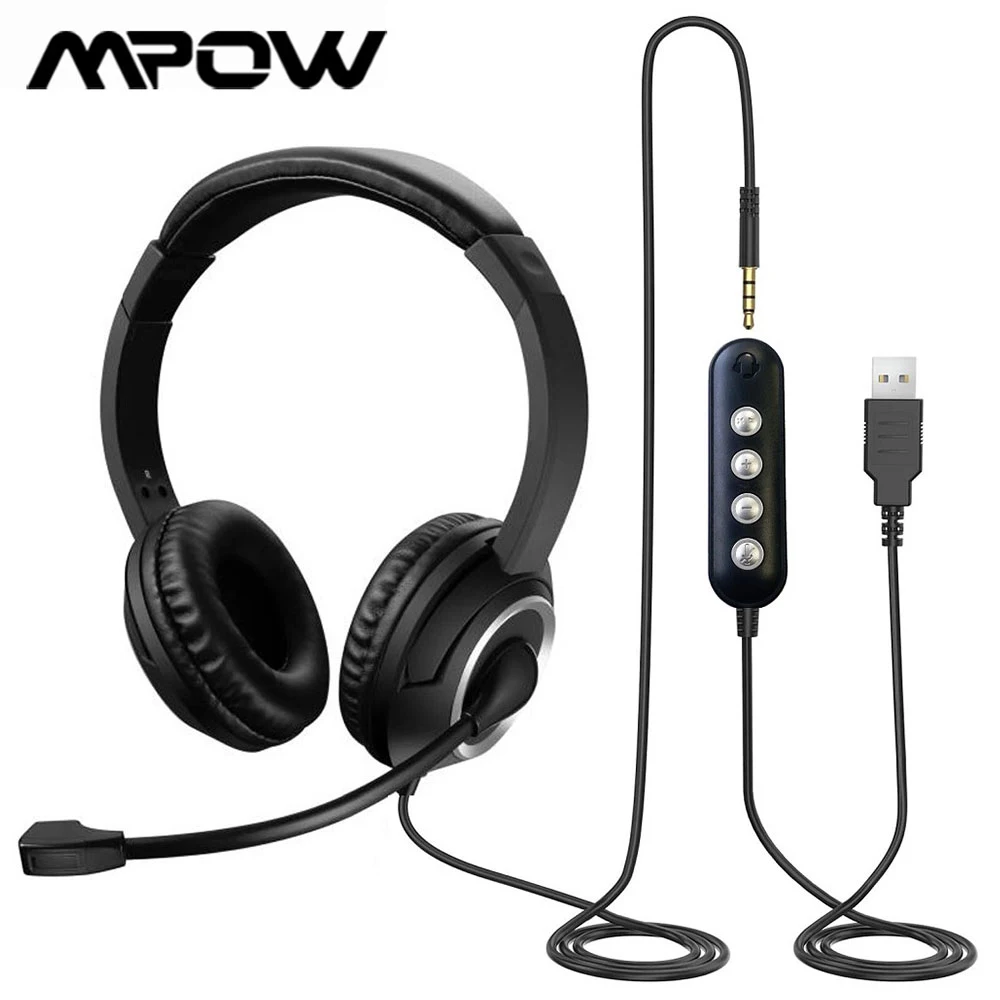 MPOW USB Wired Headset 3.5mm On-Ear Computer Headphones with Noise Canceling Mic Call Center Headset for PC Call Center Office
MPOW USB Wired Headset 3.5mm On-Ear Computer Headphones with Noise Canceling Mic Call Center Headset for PC Call Center Office