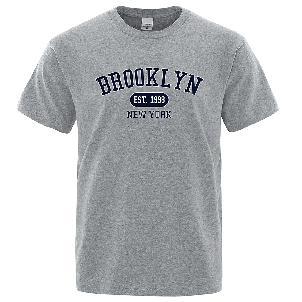 Brooklyn Est.1998 New York Letter T Shirts Man Casual Crewneck Streetwear Breathable Fashion Summer Tops Cotton Loose T-Shirts
Brooklyn Est.1998 New York Letter T Shirts Man Casual Crewneck Streetwear Breathable Fashion Summer Tops Cotton Loose T-Shirts