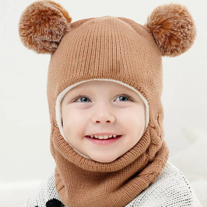 Baby Winter Hat And Scarf Integrated Plus Velvet Thick Ear Protector Head Cap Infant Cute Warm Knitted Wool Knit Gorras
Baby Winter Hat And Scarf Integrated Plus Velvet Thick Ear Protector Head Cap Infant Cute Warm Knitted Wool Knit Gorras