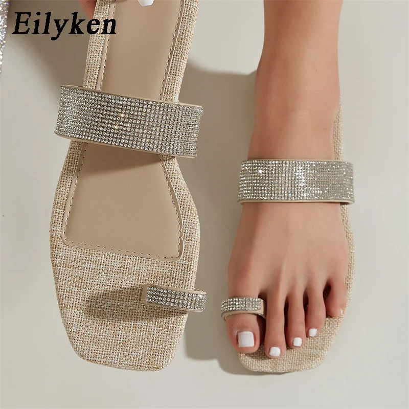 Женские шлепанцы с кристаллами, сандалии на плоской подошве, с вырезами, повседневная обувь для отдыха, пляжа, сланцы, Размеры 35-43
Женские шлепанцы с кристаллами, сандалии на плоской подошве, с вырезами, повседневная обувь для отдыха, пляжа, сланцы, Размеры 35-43