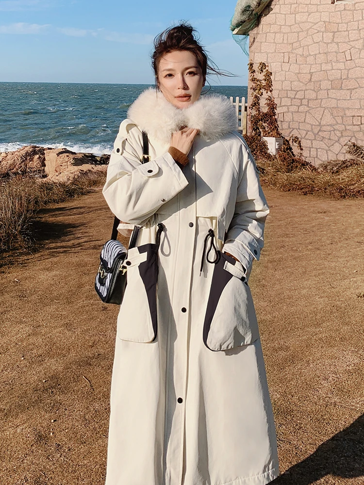 Pike Women's Winter Coat Thick Plush Lining Jacket Contrast Color Stitching Design Sense Long Big Fur Collar Cotton Clothing
Pike Women's Winter Coat Thick Plush Lining Jacket Contrast Color Stitching Design Sense Long Big Fur Collar Cotton Clothing