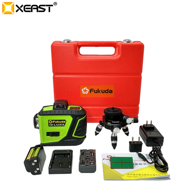 Fukuda 12 lines MW-93T lithium battery green laser level 360 Self-leveling Cross Line 3D Laser Level
Fukuda 12 lines MW-93T lithium battery green laser level 360 Self-leveling Cross Line 3D Laser Level