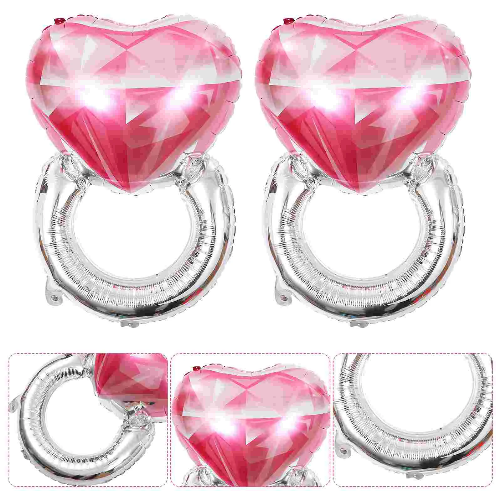 

Balloon Balloons Ring Wedding Foil Bridal Shower Engagement Party Mylar Inflatable Big Heart Aluminum Marriage 3D Shape Proposal