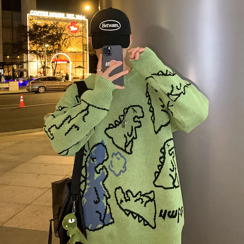 Autumn Oversize Cardigan Men Knitted Dinosaur Sweater Streetwear Loose Male Women Coat 2022 Doodle Hip Hop Pattern Winter
Autumn Oversize Cardigan Men Knitted Dinosaur Sweater Streetwear Loose Male Women Coat 2022 Doodle Hip Hop Pattern Winter